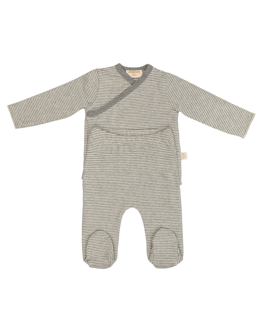 Organic Wrap-Top & Leggings - Stripes