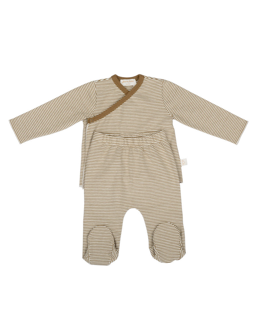 Organic Wrap-Top & Leggings - Stripes