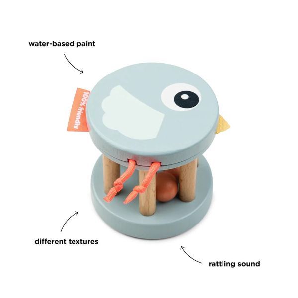 Wooden Bell Rattle - Birdee