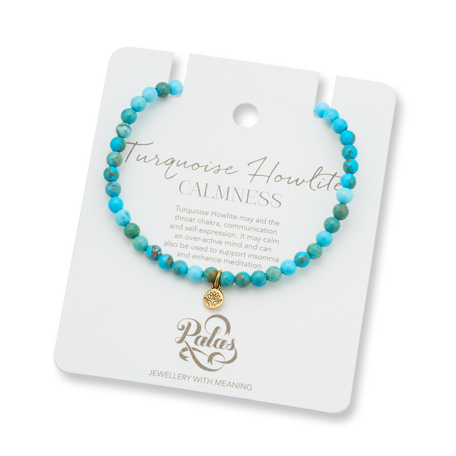 Turquoise howlite 'calmness' healing gem Bracelet