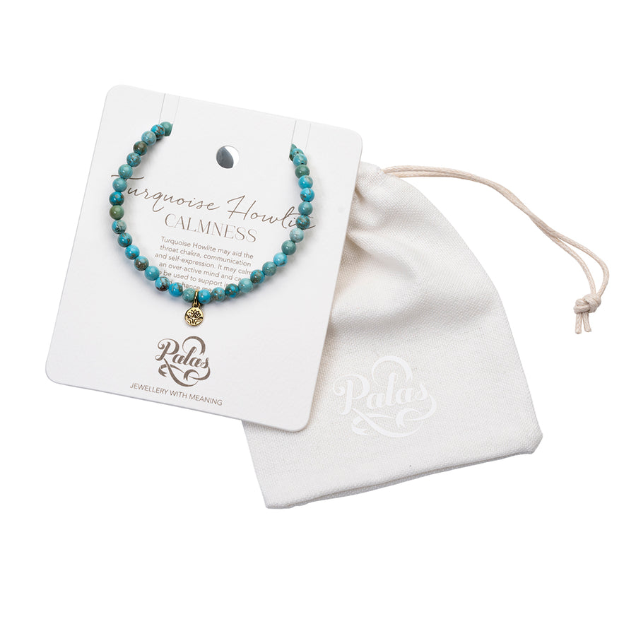 Turquoise howlite 'calmness' healing gem Bracelet