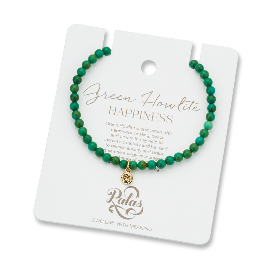 Green howlite 'happiness' healing gem Bracelet