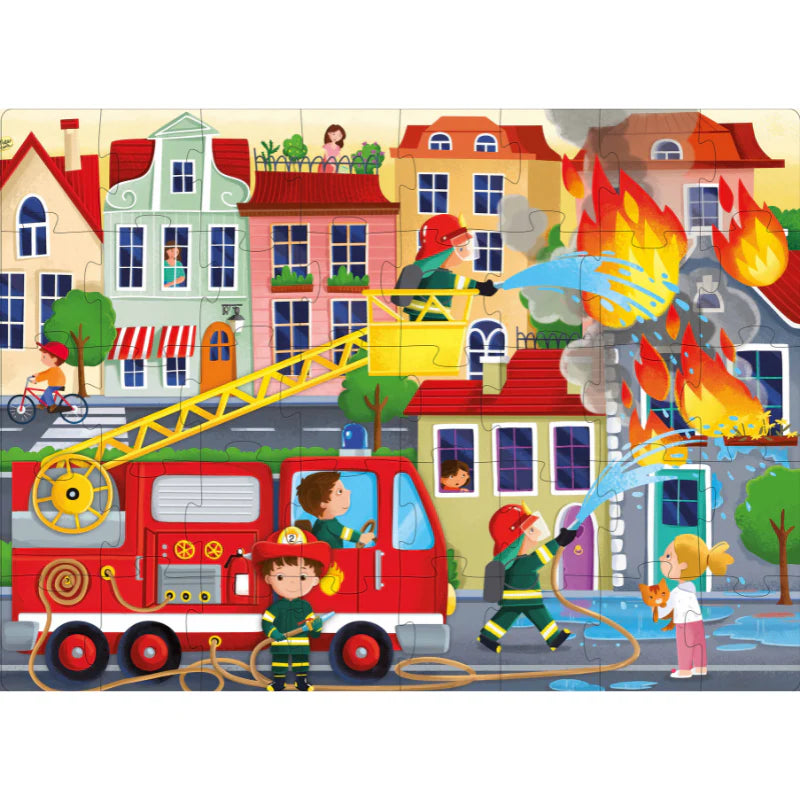 3D Puzzle & Book Set - Firefighters