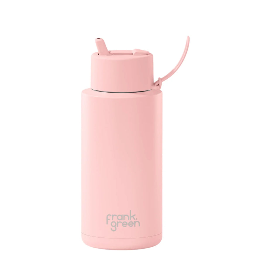 Frank Green Classic 1L (34oz) Stainless Steel Ceramic Bottle with Flip Lid Straw