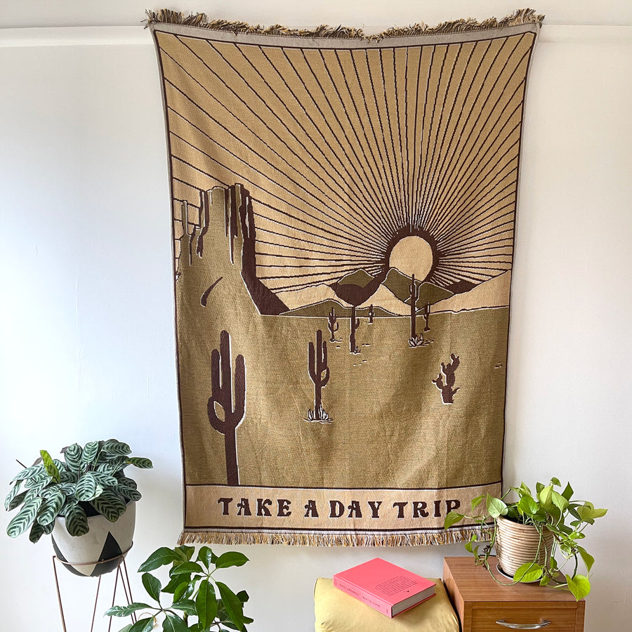 Take A Day Trip Cotton Blanket