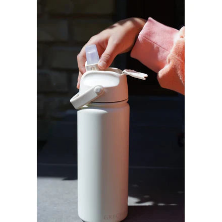 Bite + Sip Thermo Water Bottle - 14 oz - Creamy White