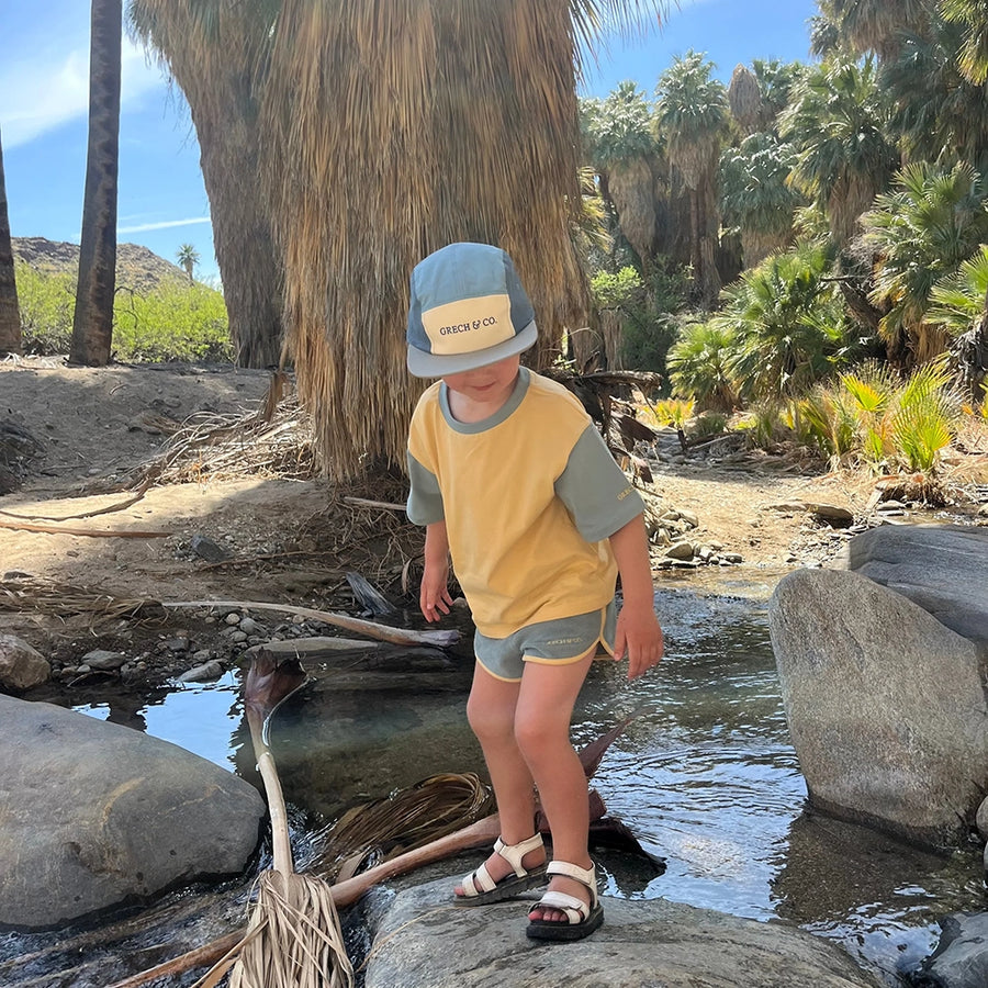 5 Panel Hat - Anti UV - Sky Blue + Desert Teal