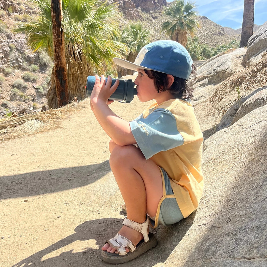 5 Panel Hat - Anti UV - Sky Blue + Desert Teal