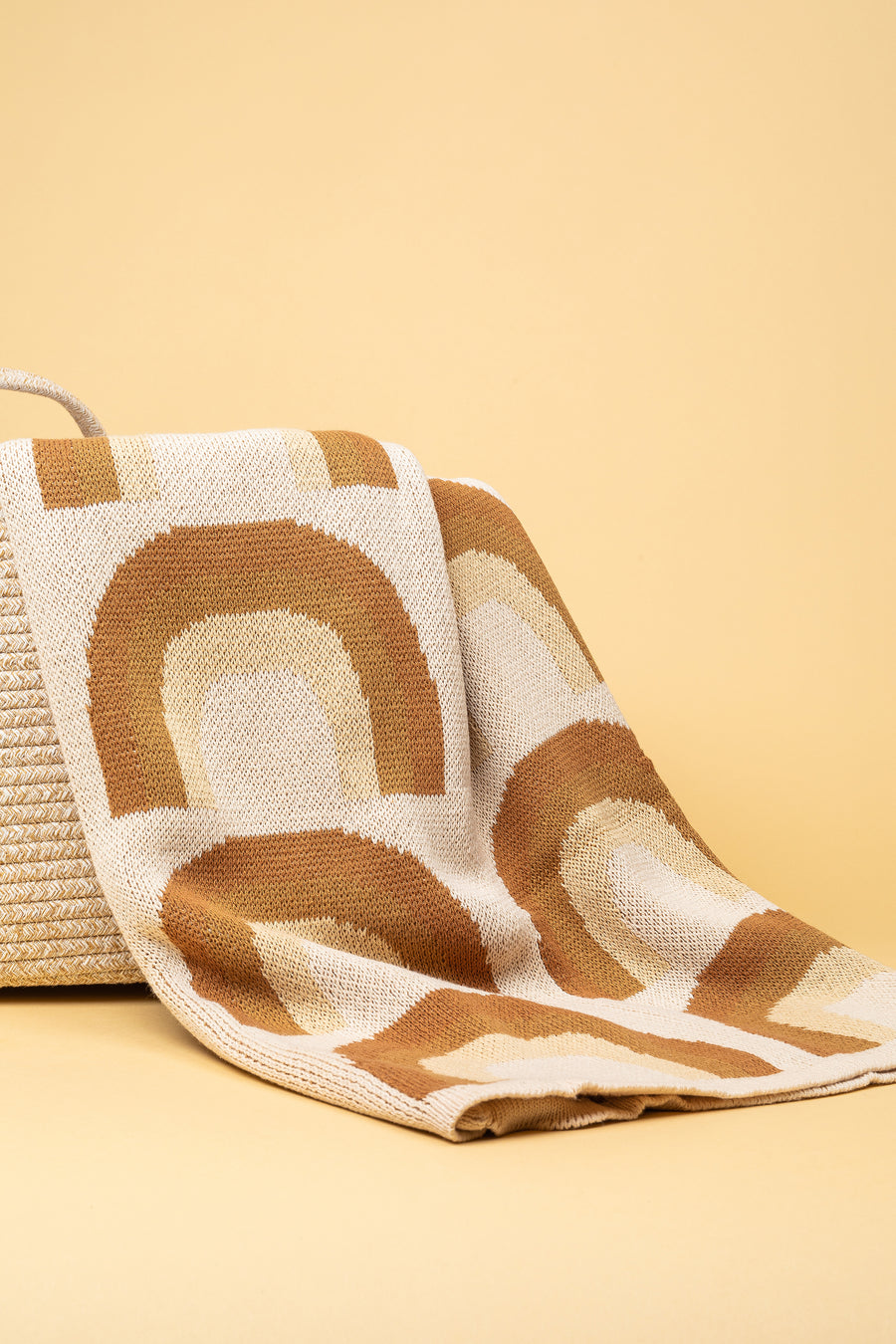 Organic Cotton Knitted Blanket - Rainbow