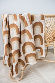 Organic Cotton Knitted Blanket - Rainbow