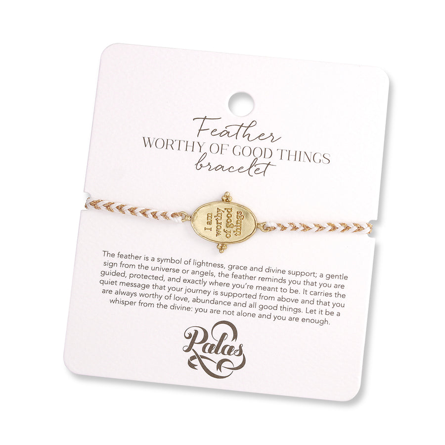 The Feather ‘I am worthy of good things‘ bracelet