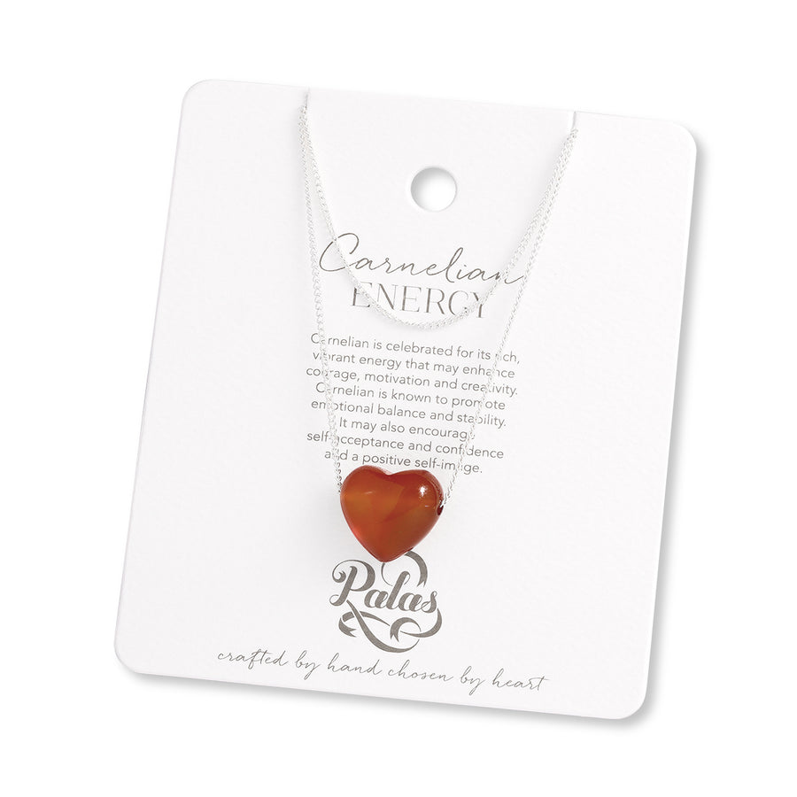 Carnelian ‘energy’ heartstone Necklace