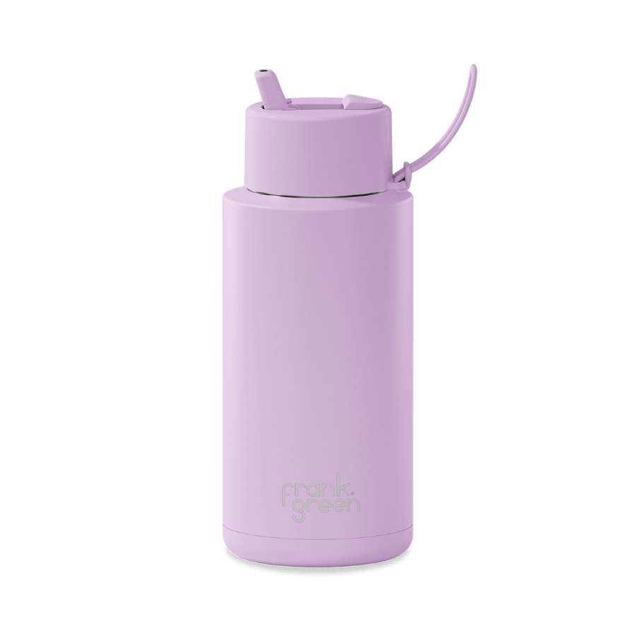 Frank Green Classic 1L (34oz) Stainless Steel Ceramic Bottle with Flip Lid Straw