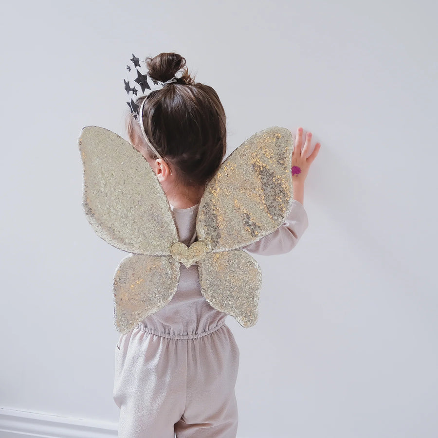 Sparkle Sequin Wings - Gold