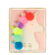 Pompom Unicorn Hair Clips - 6 pack