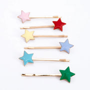 Enamel Star Hair Slides - set of 6