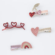 Valentine's Hair Clips - 8 pack