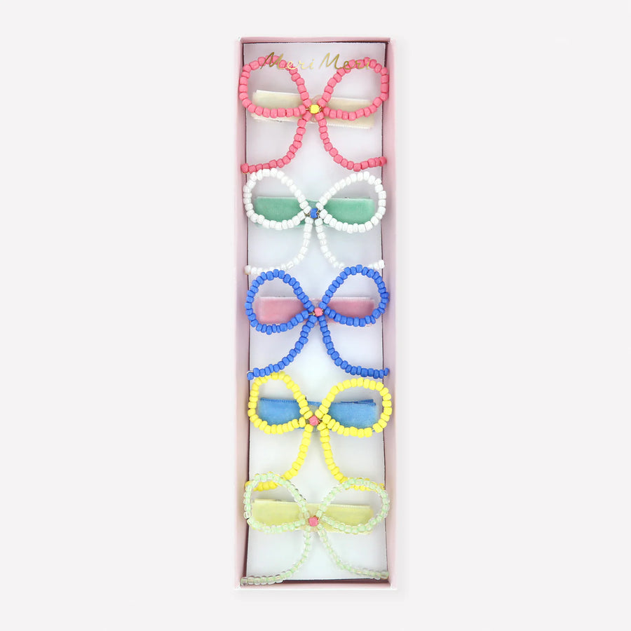 Beaded Hair Clips - set of 5