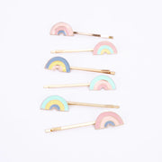 Enamel Rainbow Hair Slides - Set of 6