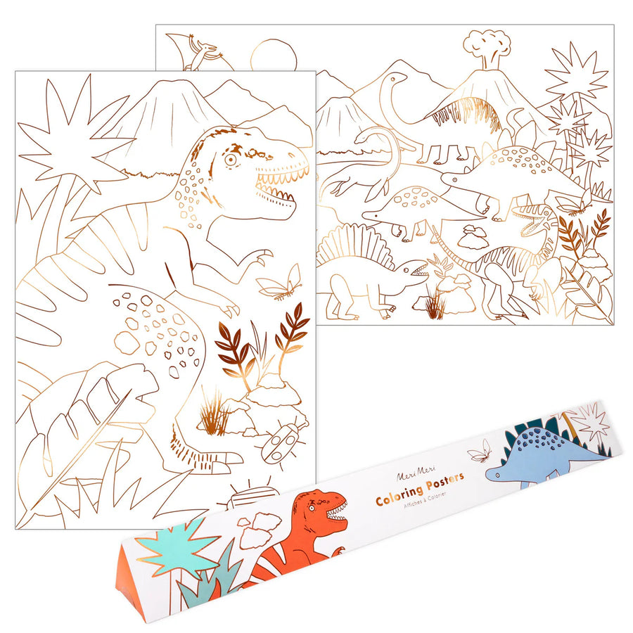 Dinosaur Kingdom Colouring Posters - Set of 2