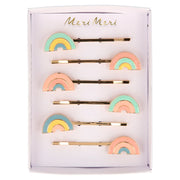 Enamel Rainbow Hair Slides - Set of 6