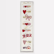Valentine's Hair Clips - 8 pack
